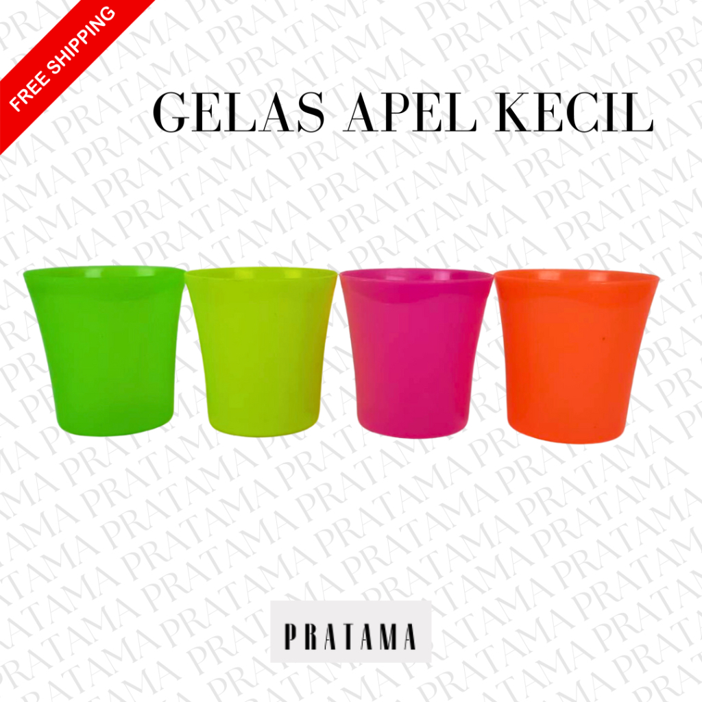 Gelas plastik / Gelas plastik kecil / Gelas kecil / Gelas apel kecil / Gelas (1 Lusin isi 12 Pcs)