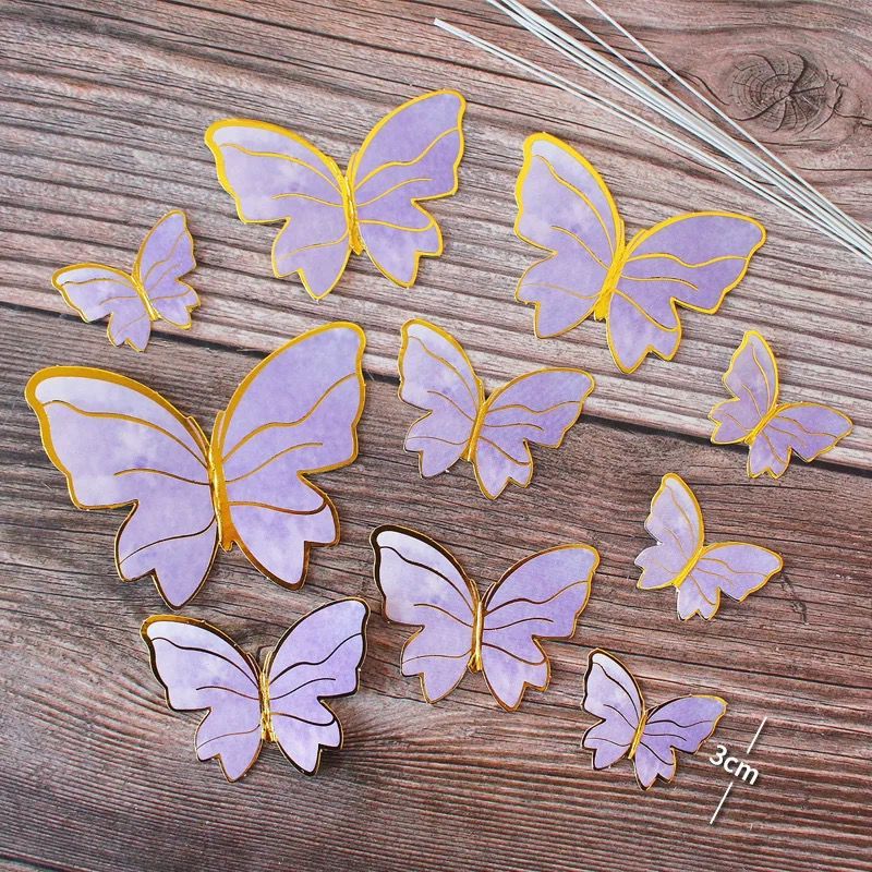 * MKA * PAJANGAN KUE KUPU-KUPU / DEKORASI KUE ULANG TAHUN STIKER KUPU-KUPU / HIASAN KUE ULANG TAHUN 