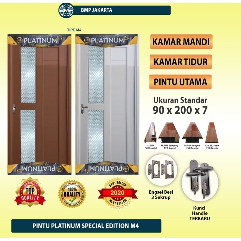 pintu platinum upvc se pvc 90*200 kusen