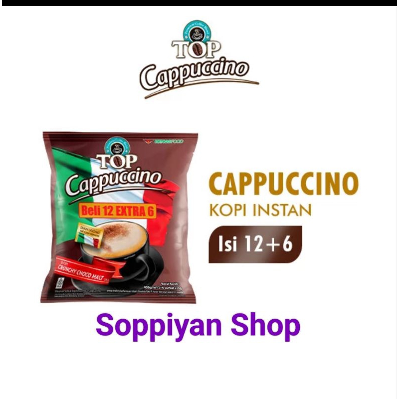 

TOP Kopi Cappucino Pack Coffee Instan 25 gram Isi 18 / 9 Sachet