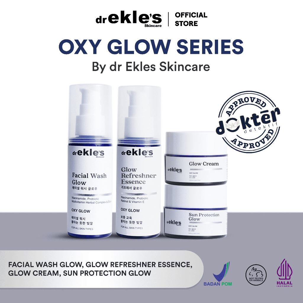 [Doktif Approved] EKLES CLINIC - Paket Skincare Oxyglow Brightening (Facial Wash, Refreshner Essence