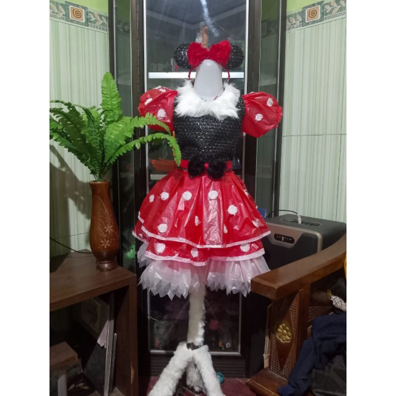 Kostum Daur Ulang Dari Kresek | Kostum Minnie Mouse Anak | Kostum Karnaval | Kostum event