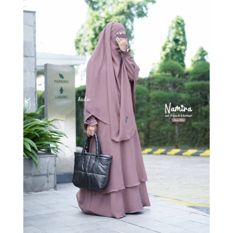 Gamis Set Natasha & Gamis Set Namira By Azda | Gamis Syari Crinkle Premium | Gamis Azda