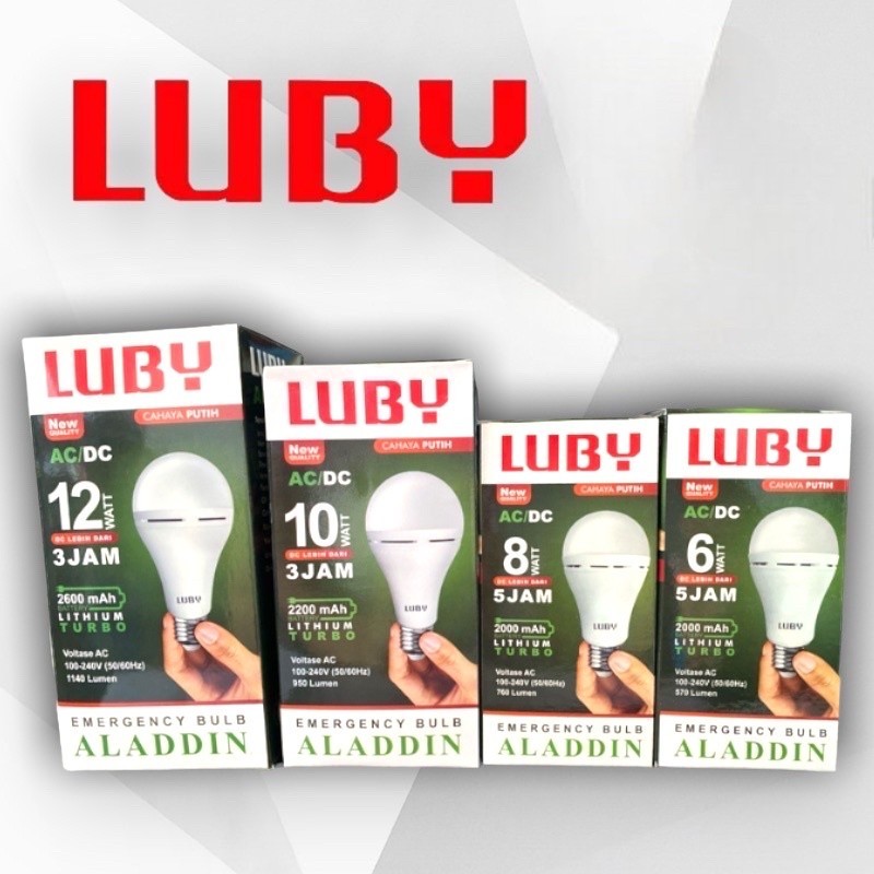 Luby Lampu LED Bulb Aladdin 10/12/16/20/28 Watt Cahaya Putih / Lampu Bohlam LED Emergency
