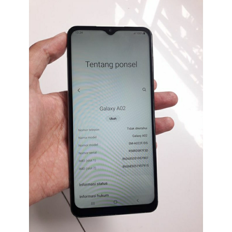 Samsung A02 3/32 Hp Only No minus Bekas garansi Nasional SEIN ( Second )