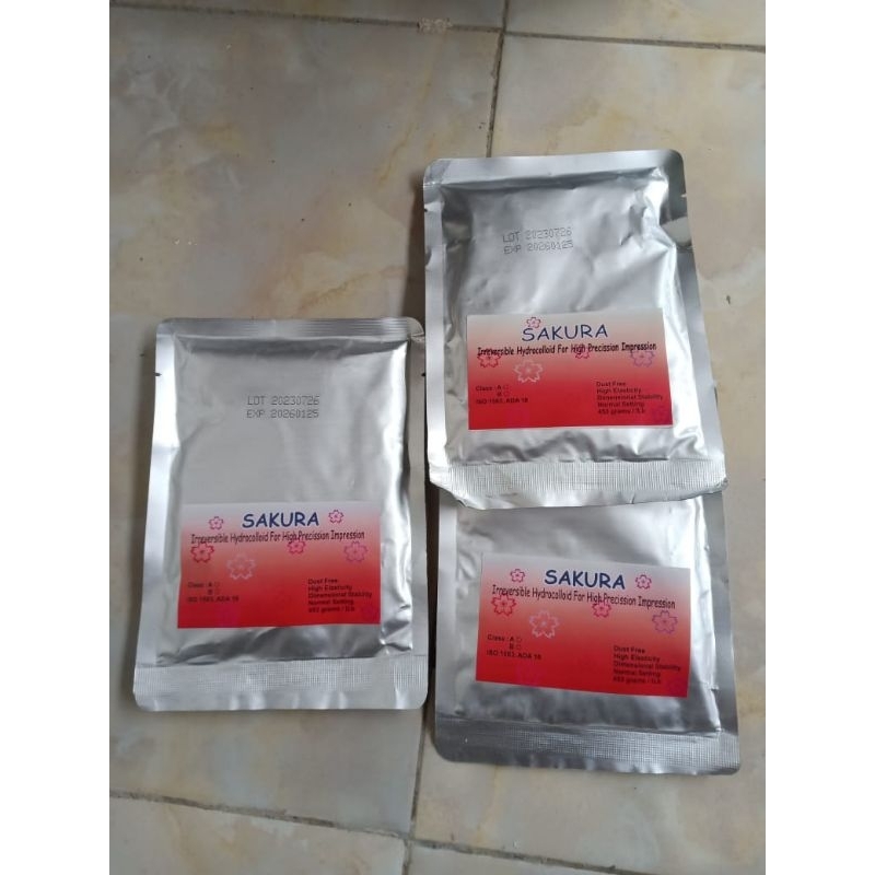 Alginate Sakura Bahan Cetak Gigi Kemasan Sachet 70 Gram