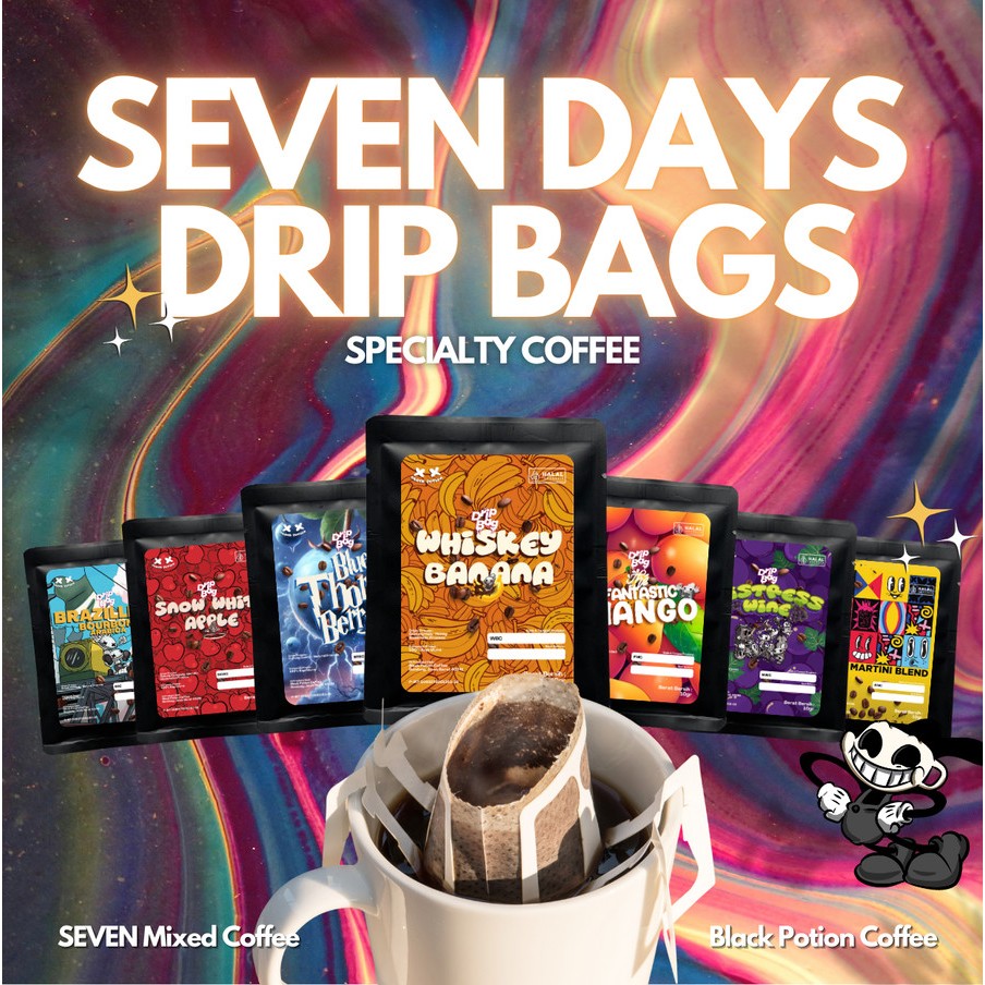 Seven Days Drip Bag Coffee ( kopi filter ) By Black Potion Roastery
