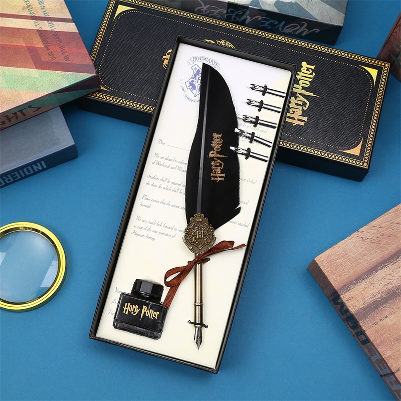 

Feather Quill Dip Pen Bulu Harry Potter Pena Kaligrafi Set Lengkap Dengan 6 Steel Nibs 1 Ink Tinta