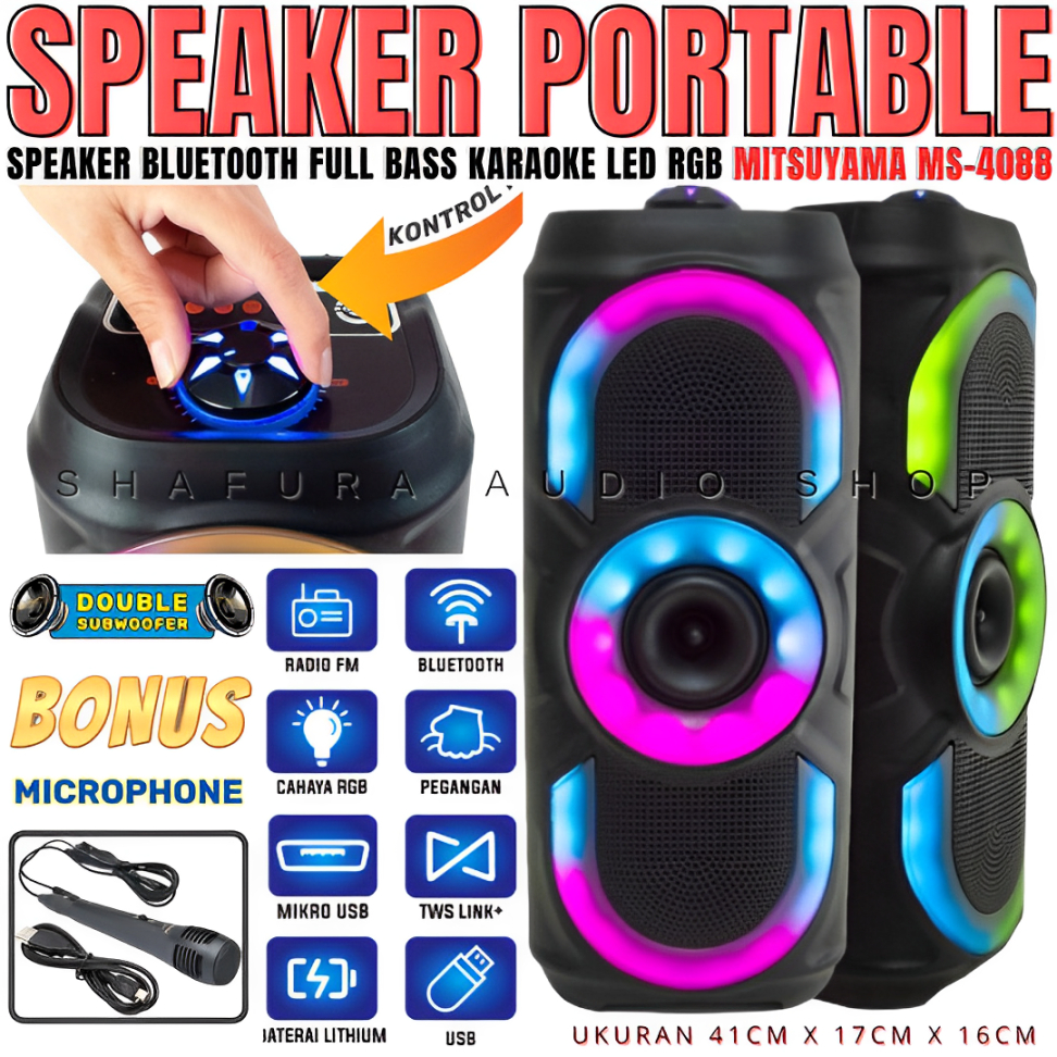 Portable Wireless Speaker Professional Mitsuyama Ms-4020bt Seri 4088 | Speaker Bluetooth Full Bass K