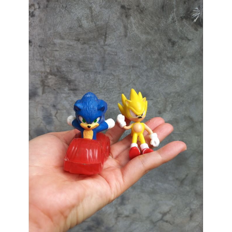 Figure set 2pc Sonic Hedgehog Blue Original McDonald + Golden Sonic Hedgehog