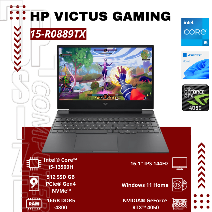 HP Victus Gaming 15-R0889TX I5 13500H 16GB 512 RTX4050