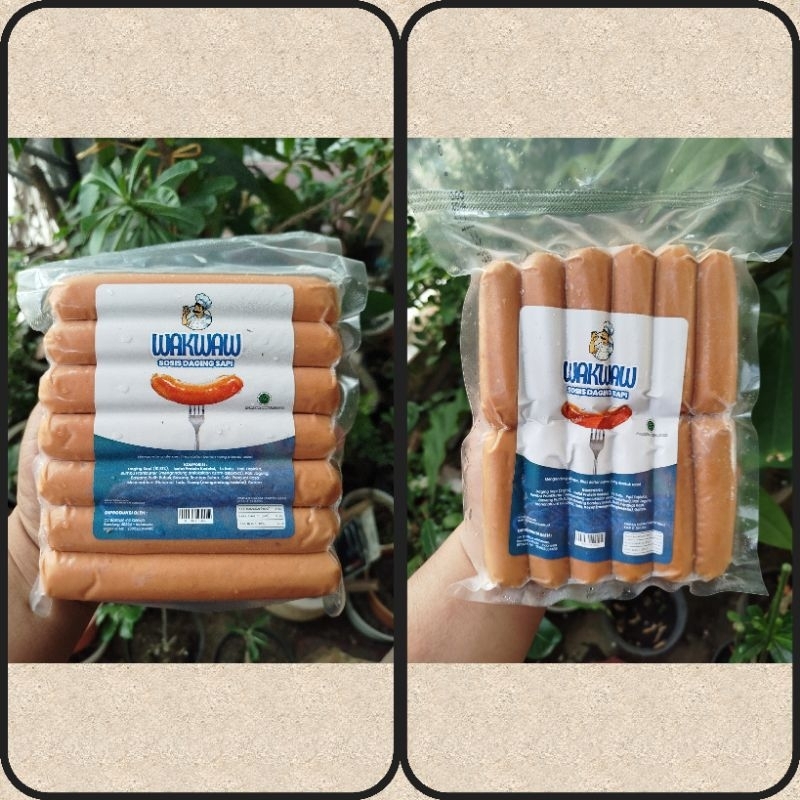 

Wakwaw Sosis Sapi Bakar Jumbo & Mini Kemasan 500gram