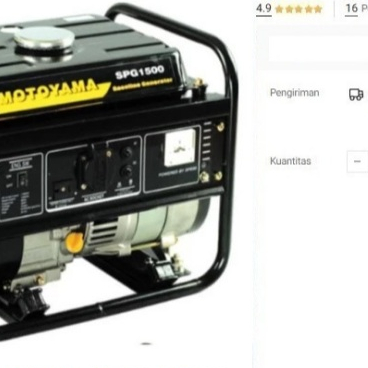 

Generator MOTOYAMA SPG 1500 4 Tak Genset 1000 Watt Bensin Listrik