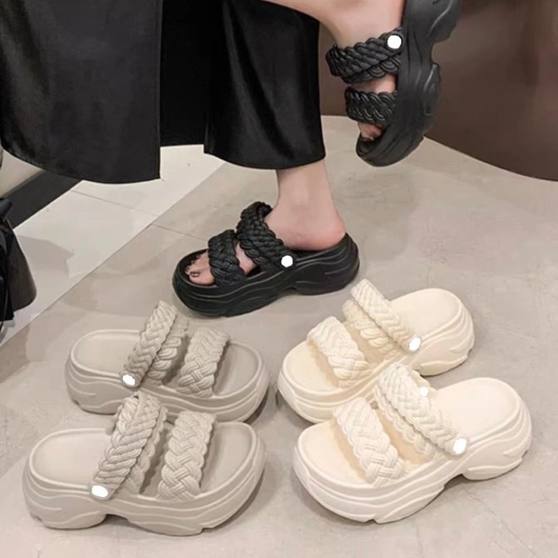 GOSOME sepatu sandal wedges bahan eva rubber sandal let tali belakang bahan karet ringan 708 W sanda
