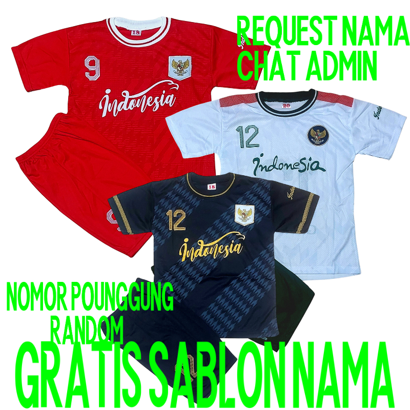SETELAN BAJU BOLA ANAK TIMNAS INDONESIA/BAJU KAOS BOLA ANAK TIMNAS INDONESIA TERBARU
