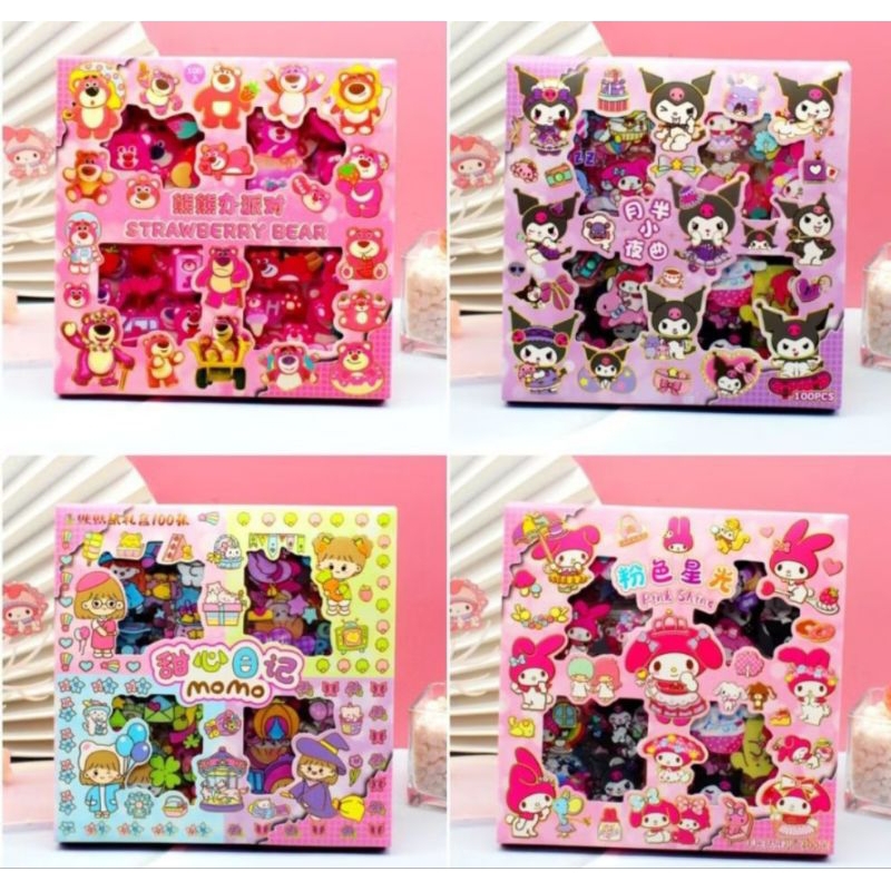 

Stiker Lucu Motif Karakter Sanrio MIX Isi 100Pcs/Box