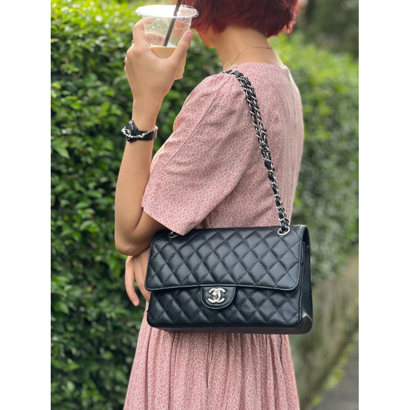 Preloved chanel classic caviar hitam size 26 tas pesta shoulder bag tas kulit tas mewah sling bag