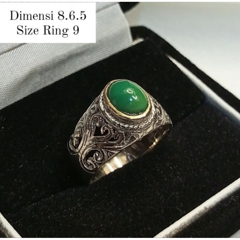 Cincin Pirus Persia Hijau Minion Polos Apik