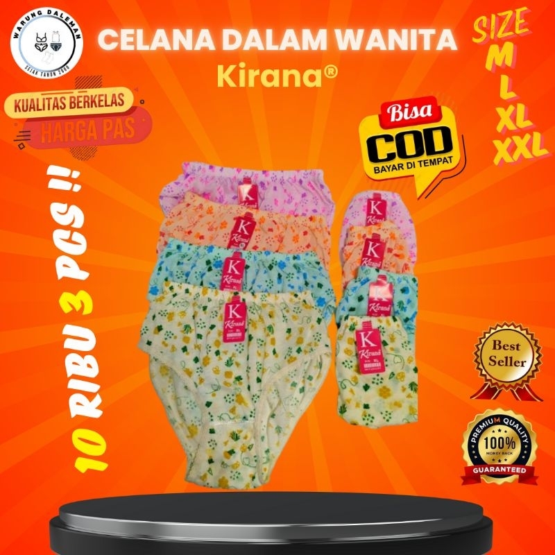 CD WANITA 10RB 3PCS  CELANA DALAM DEWASA