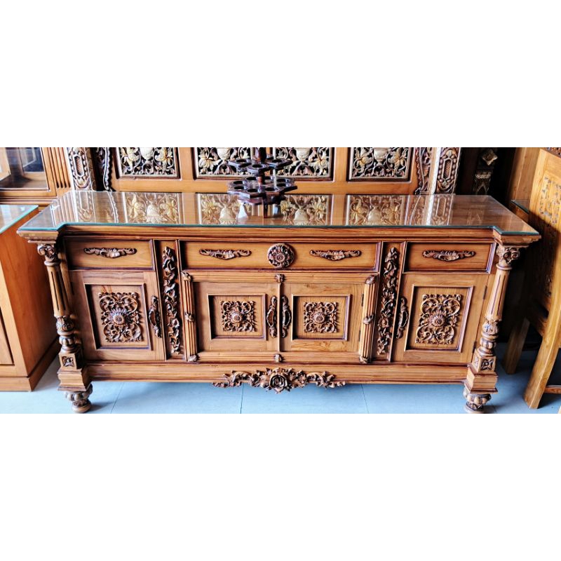 Bufet TV jati Jepara Rabiah 2m