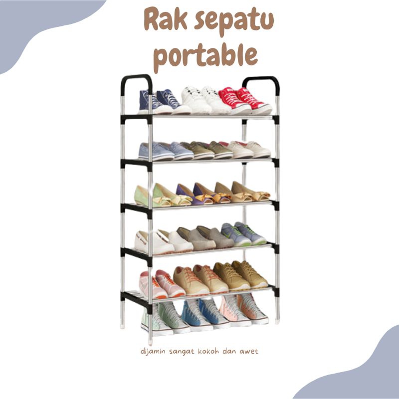 RAK SEPATU PORTABLE/ RAK SEPATU MULTIFUNGSI KUAT DAN AWETT