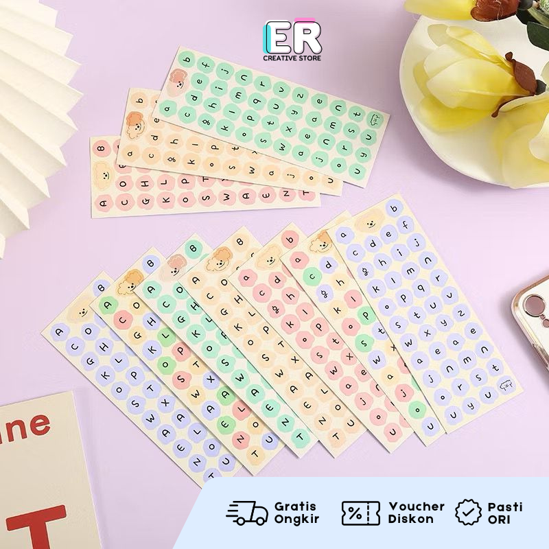 

ErCreative STIKER HURUF 1PCS CUTE ALPHABET STICKER SET DECO DIY PLANNER JURNAL STIKER ALFABET ABJAD