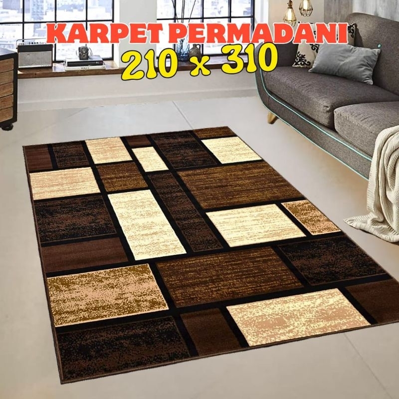 Karpet Permadani Moderno Momento Jumbo 210x310 Coklat Tua | Dark Brown