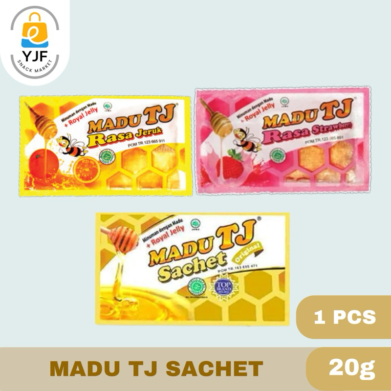 

Madu TJ Sachet 1PCS / Madu Asli Madu Pilihan Madu TJ rasa Jeruk / Original / Strawberry - 20g