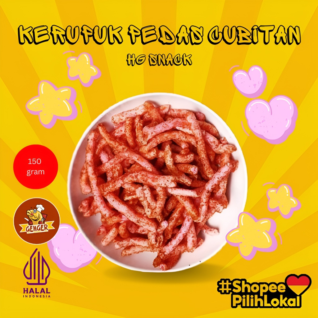 

Kerupuk Pedas Cubit-cubitan Cemilan Jajanan Khas Tasikmalaya