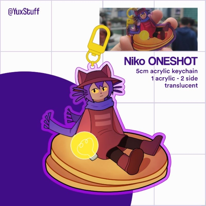Niko on the Pancakes - 5cm Keychain | Oneshot (indie game) Fan Merch