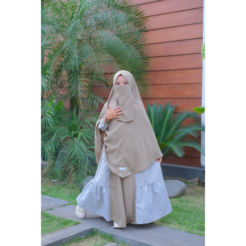 Amera Zaina Baju Gamis Anak Perempuan set jilbab 1-13th