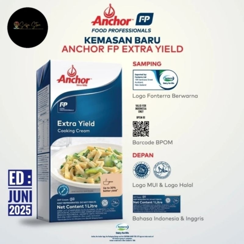 

Anchor Cooking Cream Extra Yield 1 Liter 250ml Krim Masak Halal