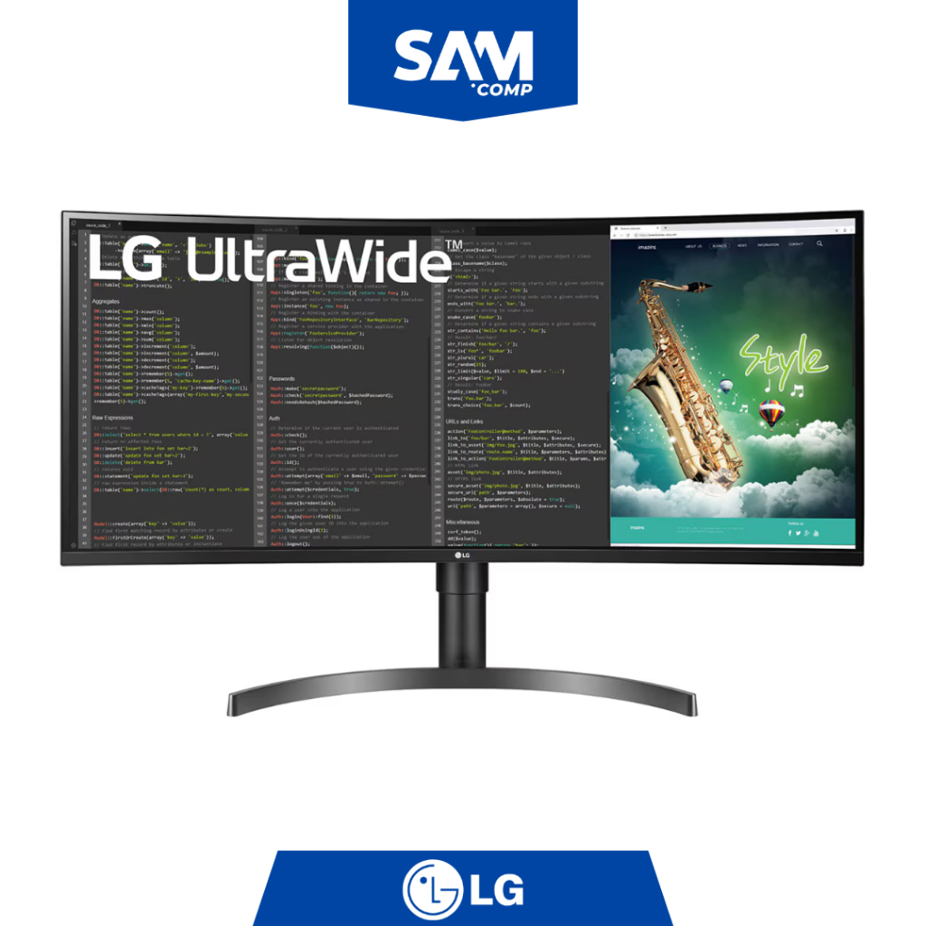 Monitor Curved LG 35" 35WN75CN-B 4K Curved UltraWide QHD HDR 100hz Monitor
