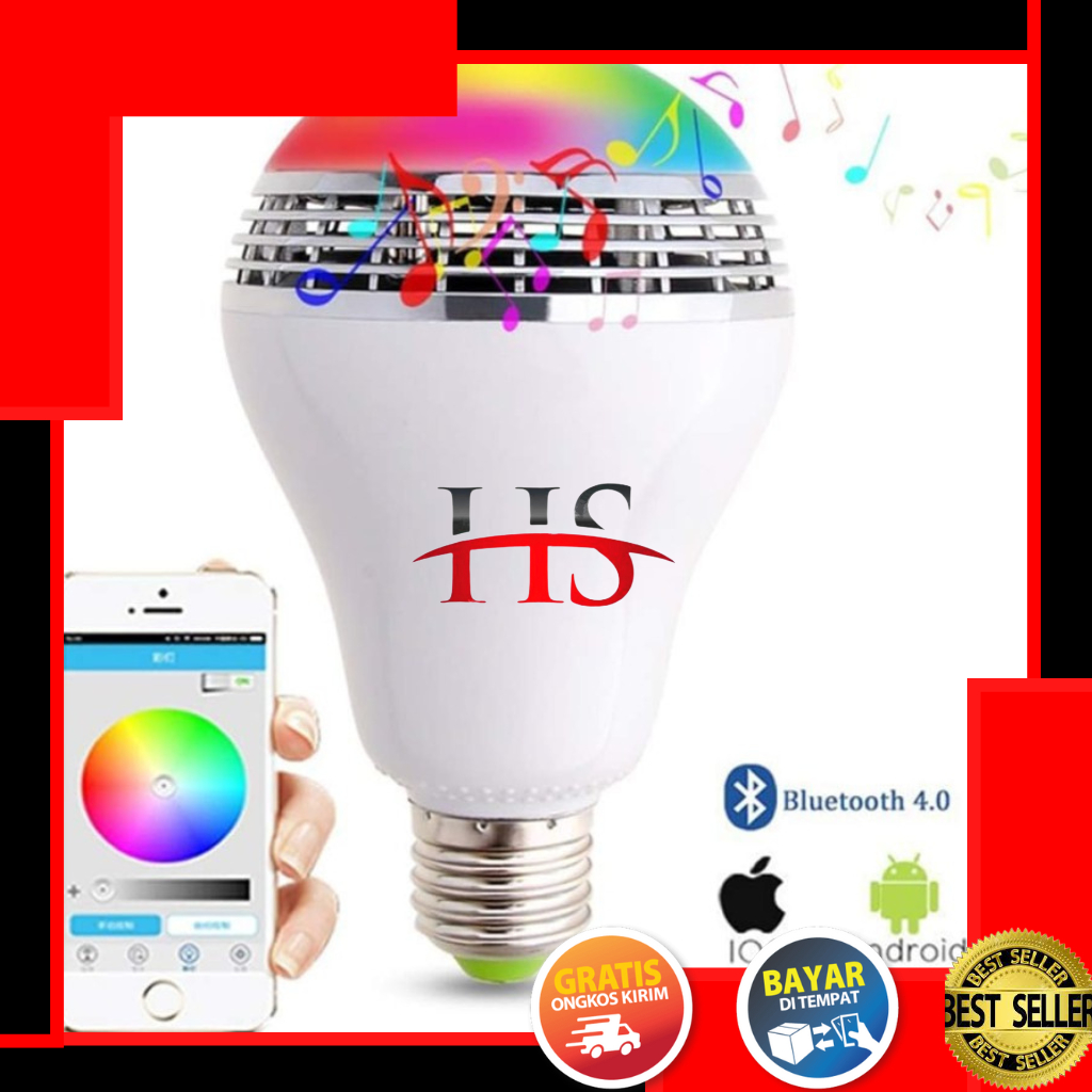 Bohlam Smart LED bulb e27 Speaker Ganti Warna Led Bulb Speaker Bluetooth Loudspeakers RGB Musik