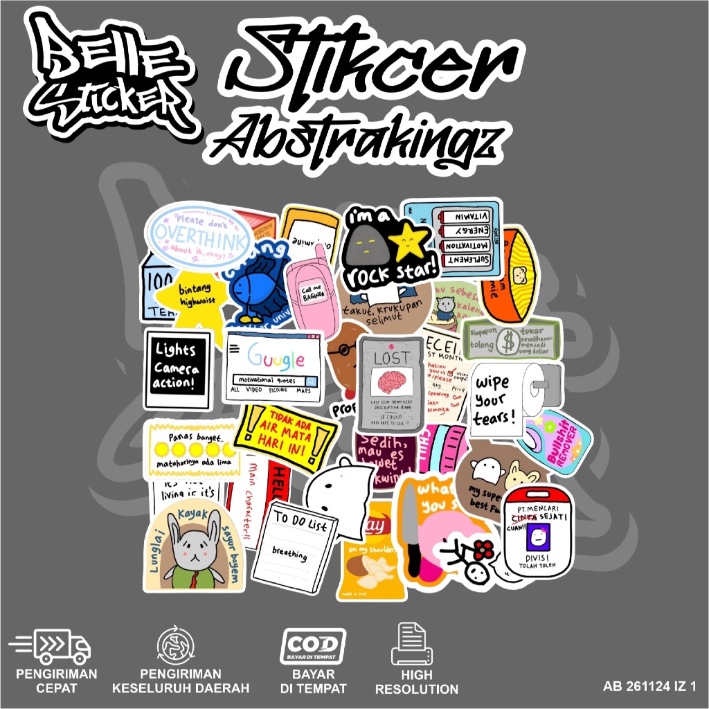 

Stiker Pack Abstrak Waterproof Sticker Ecer Lucu Aesthetic Hiasan Laptop Tumbler Hp Stiker Laptop