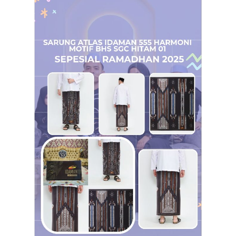 Nimas_shop ayu Sarung ATLAS Idaman 555 Harmoni Motif BHS SGC Hitam 01