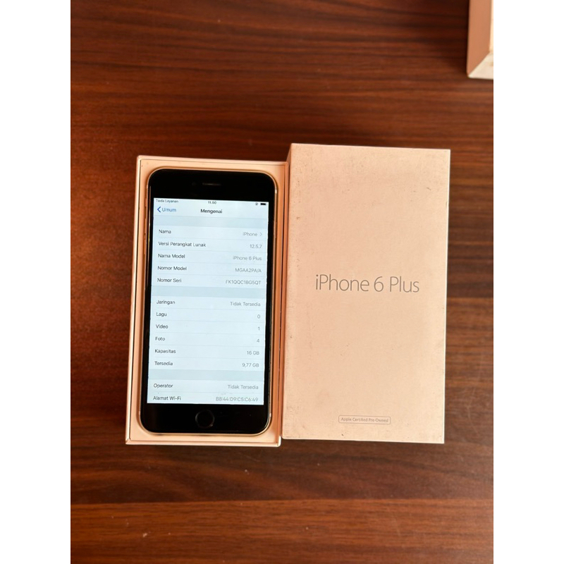 iphone 6 plus 16gb wifi only fullset gold mewah