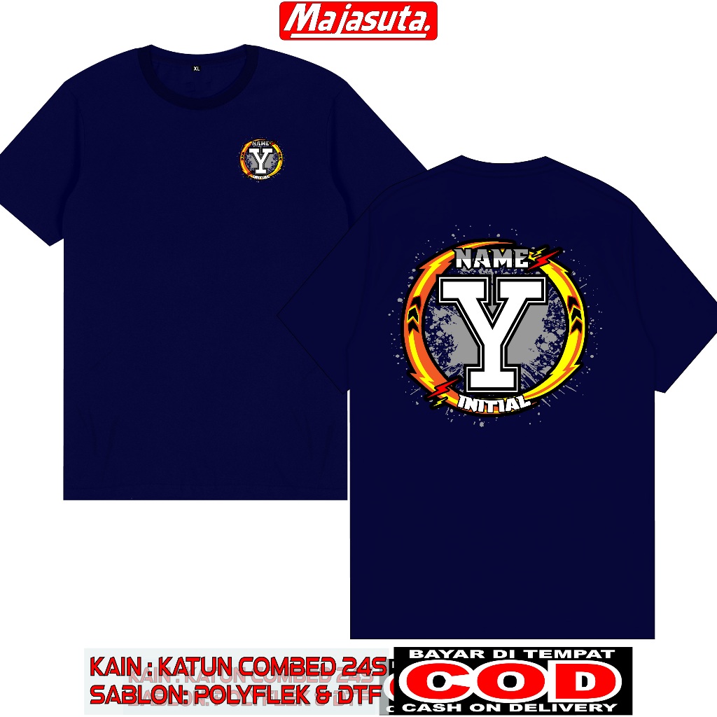 KAOS INISIAL NAMA Y MODEL 2 SABLON DTF BISA COD KAOSKEREN KAOSDISTRO KAOSINISIALNAMA