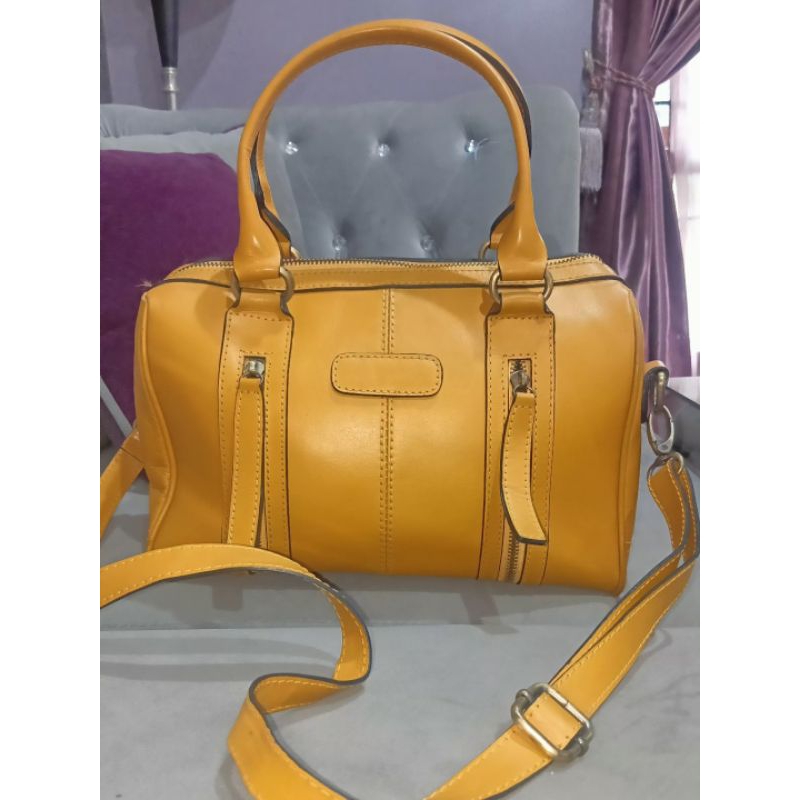 camel yellow sling bag hand bag tas kulit asli garut
