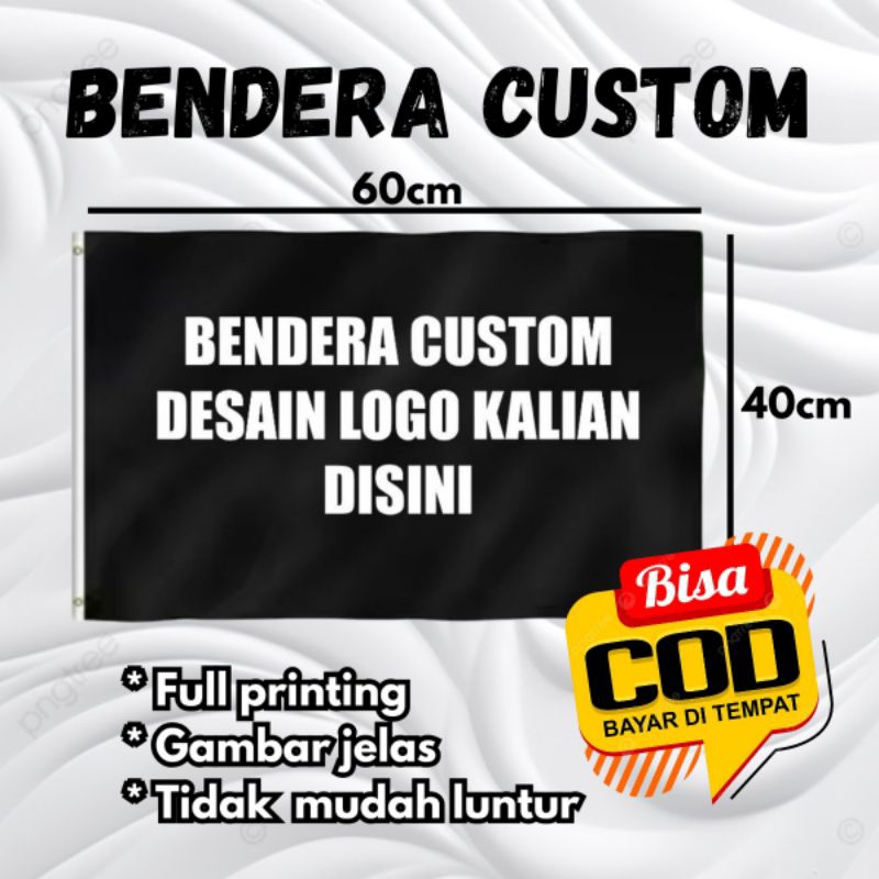 bendera custom 60x40cm desain bebas pakai logo sendiri