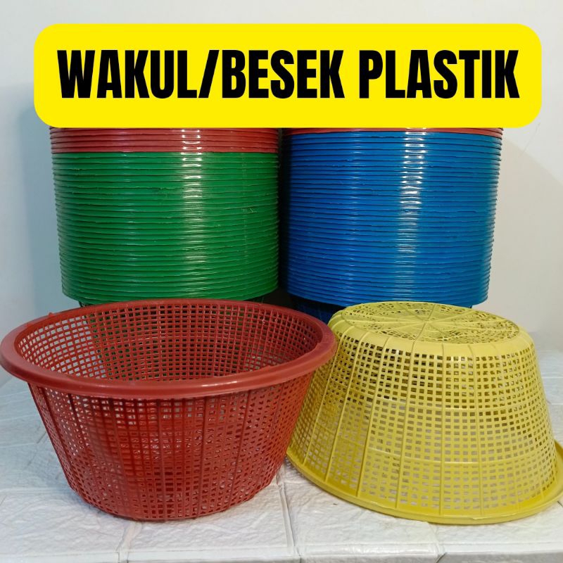 [ 50 Pcs ] Wakul Plastik Wakul Bulat  Wakul Hajatan Besek Ceting Plastik Bakul Nasi