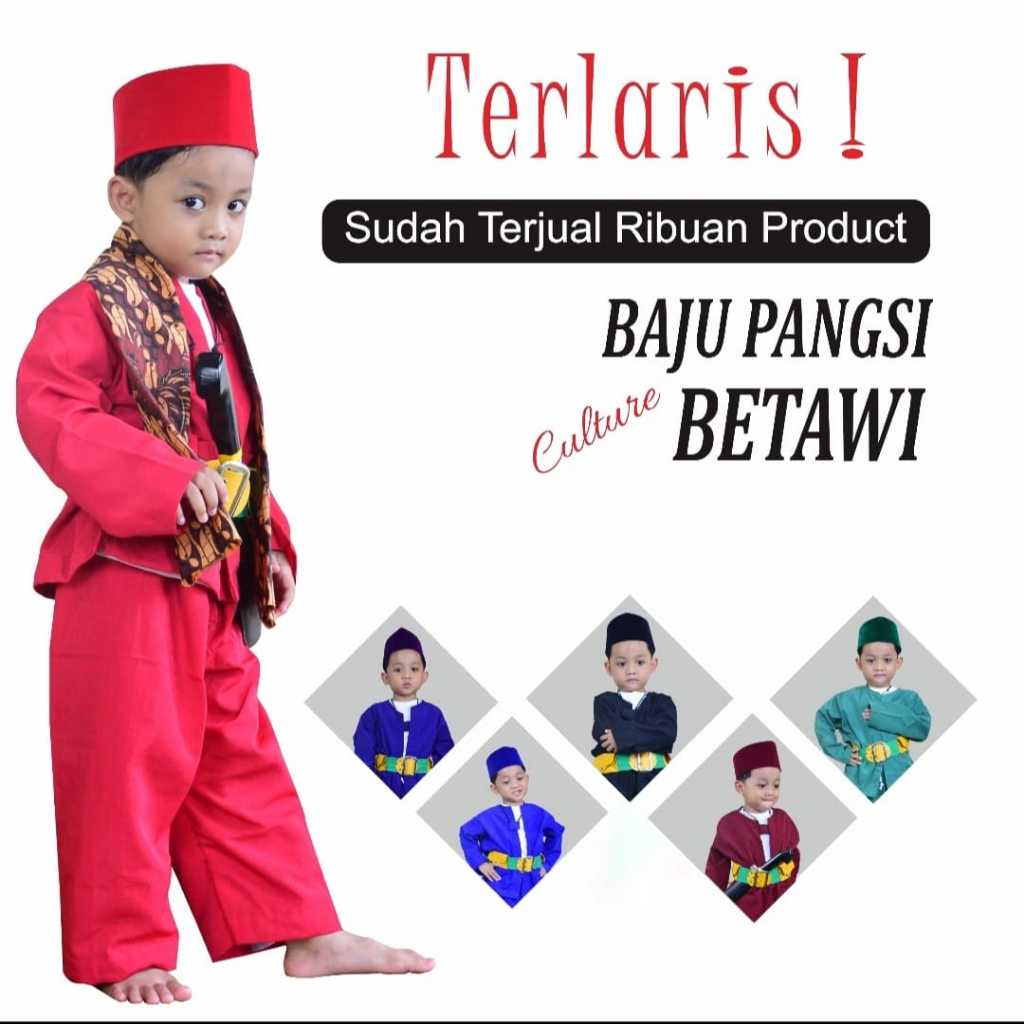 Baju Pangsi Anak Setelan Saja Pakaian Adat Betawi Tradisional