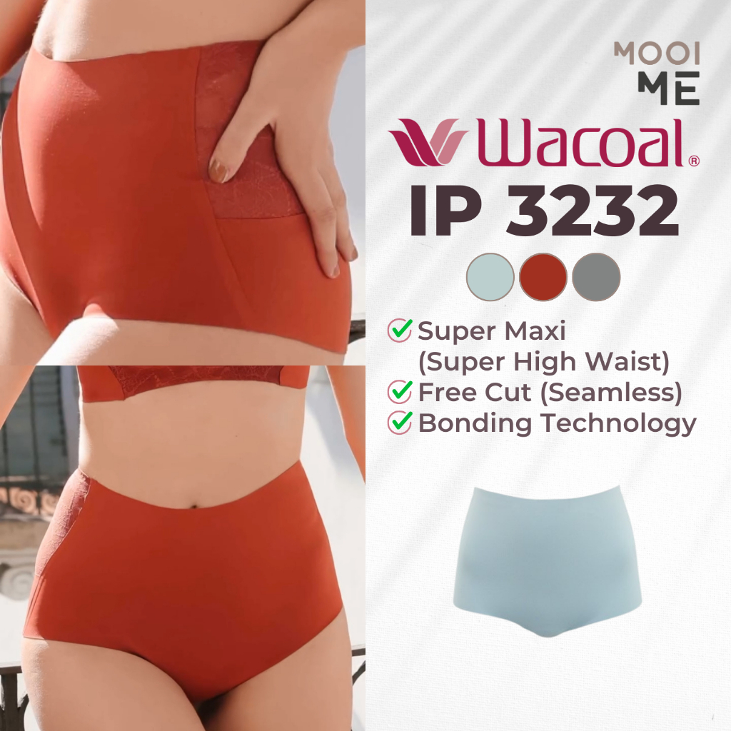 Wacoal IP 3232 Hemera Seamless Super Maxi Panty (Celana Dalam) Polos Aksen Lace (Renda)