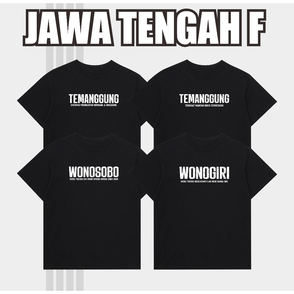 Kaos Singkatan Kota Temanggung Wonosobo Wonogiri