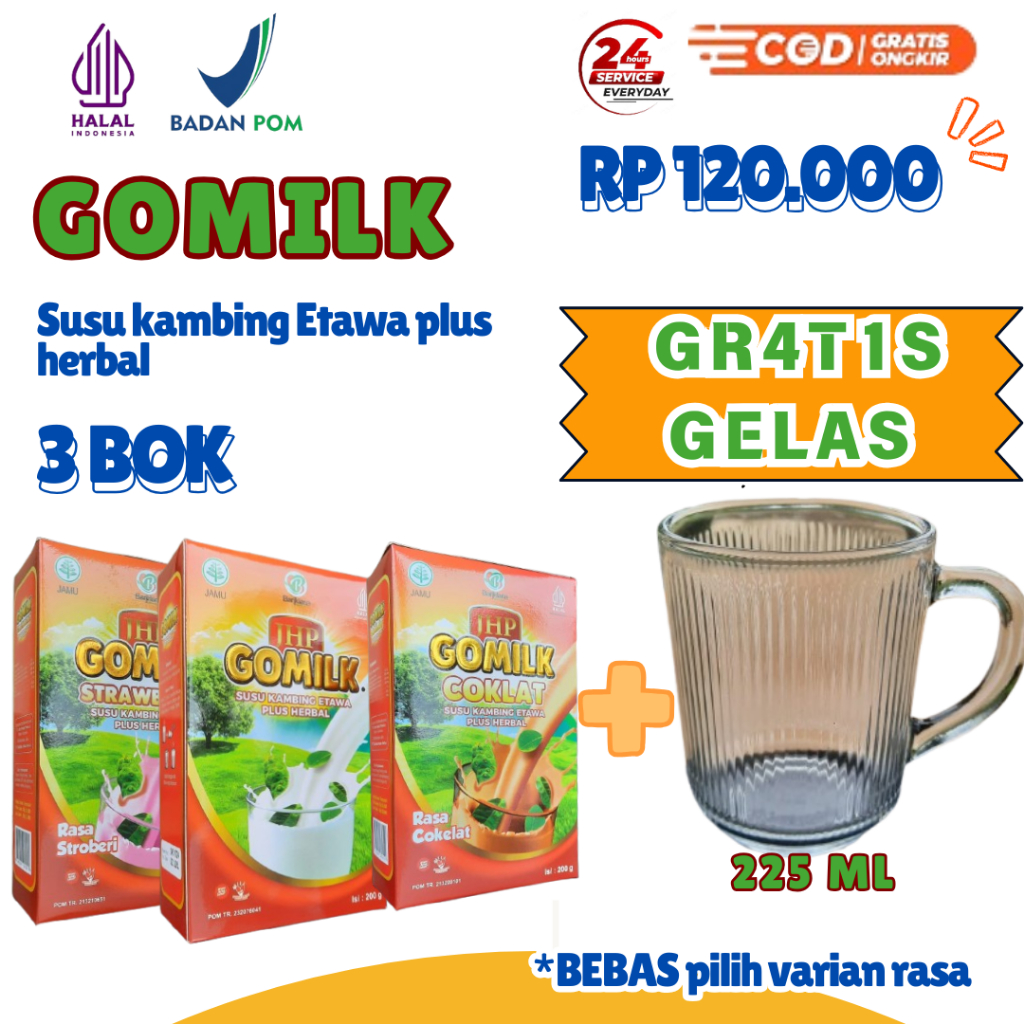 

[BELI 3 GRATIS GELAS 225 ML] Gomilk untuk penambah nafsu makan