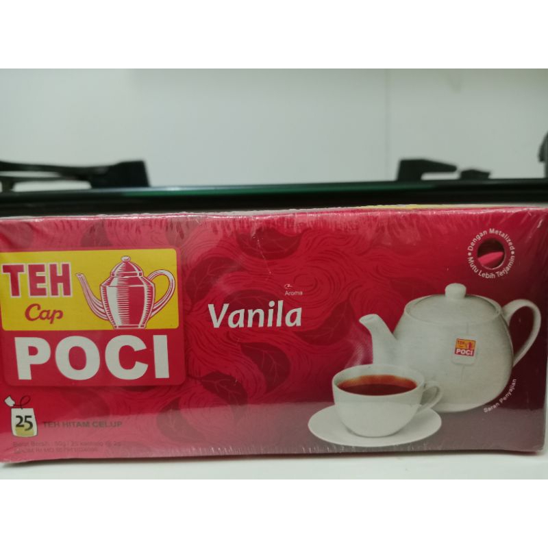 

Teh Cap Poci Aroma Vanila 1 Box isi 25 Kantong