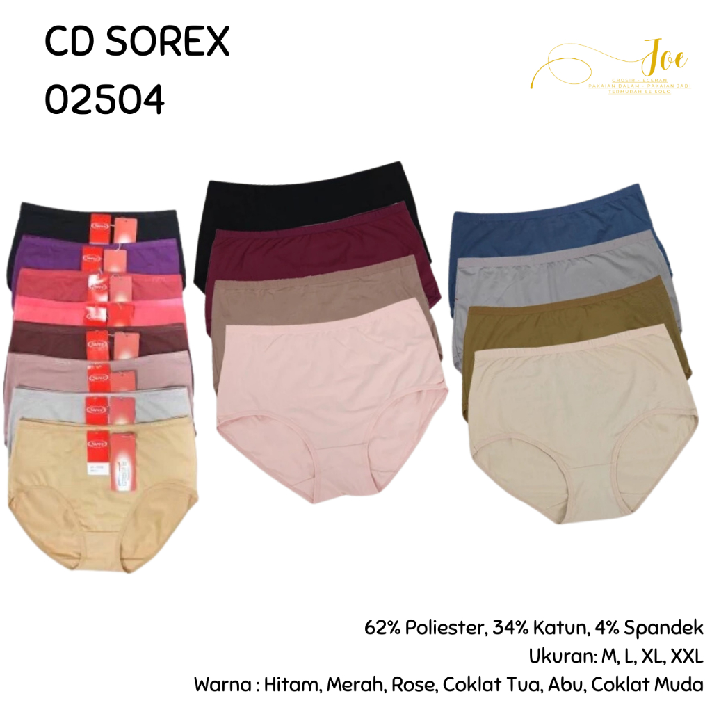CD Wanita SOREX 02504 Ukuran L-XXL / Celana Dalam XXL Bahan Katun / Pakaian Dalam Murah – joe