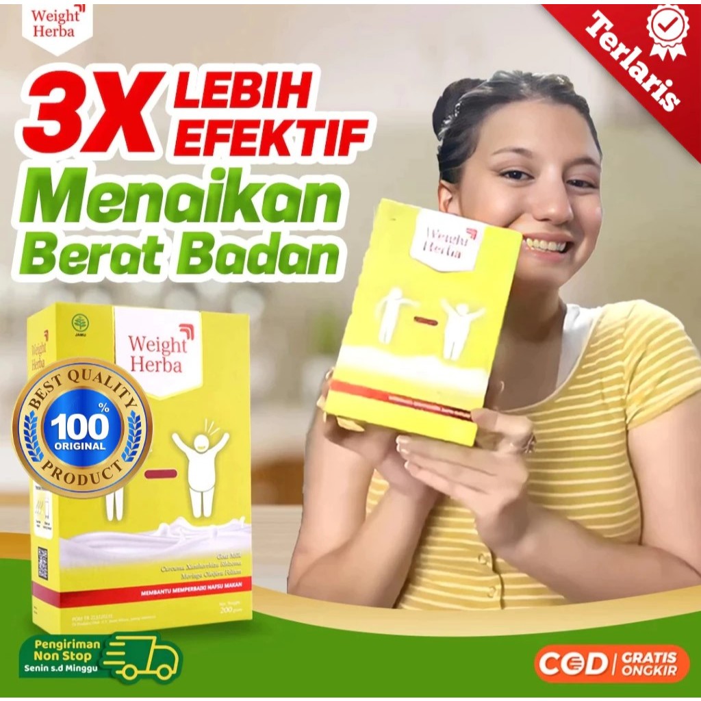 

PROMO 1 Box Weight Herba Susu Penggemuk Badan Alami Terbukti Tanpa Efek Samping Isi 200 Gram