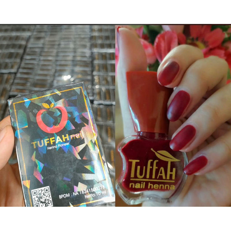 TUFFAH NAIL HENNA/PACAR KUKU/ PACAR MUSLIMAH/ HENNA HALAL ( WARNA MAROON PEKAT )