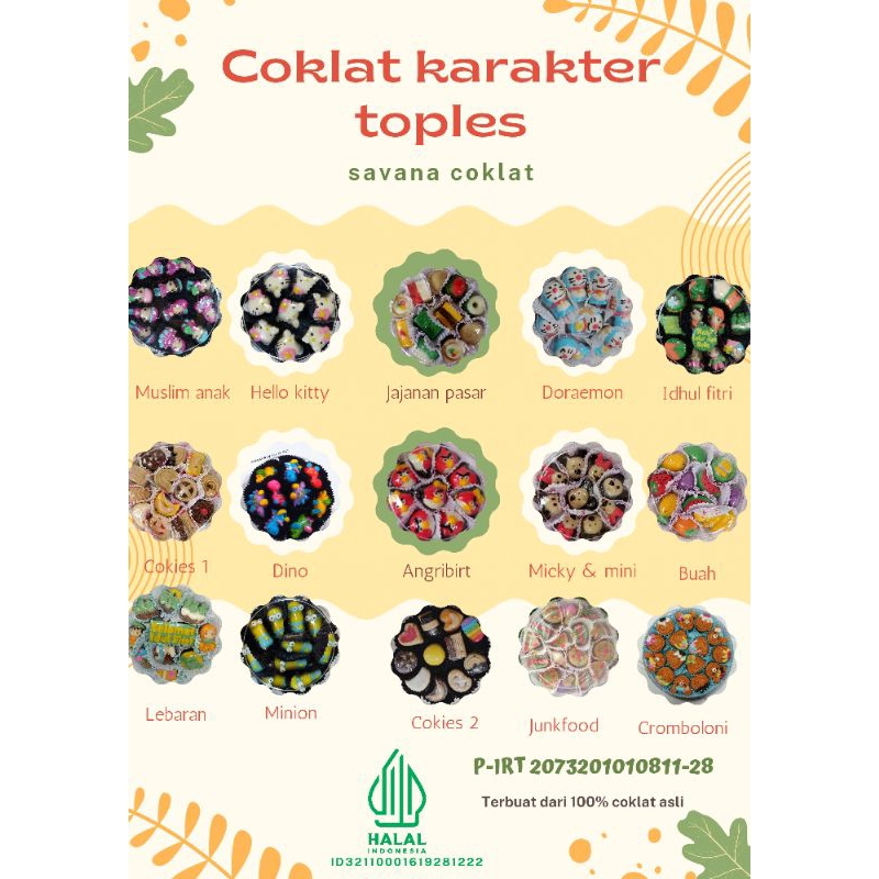 

TERMURAH coklat karakter toples